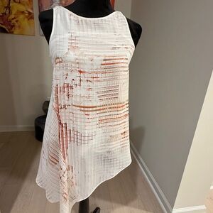 White House Black Market Asymmetrical Printed Sleeveless Tunic – XS